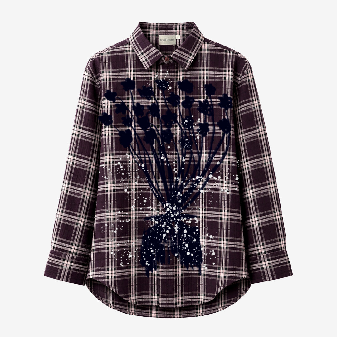 Checkered Painter Shirt in Maroon