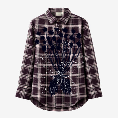 Checkered Painter Shirt in Maroon