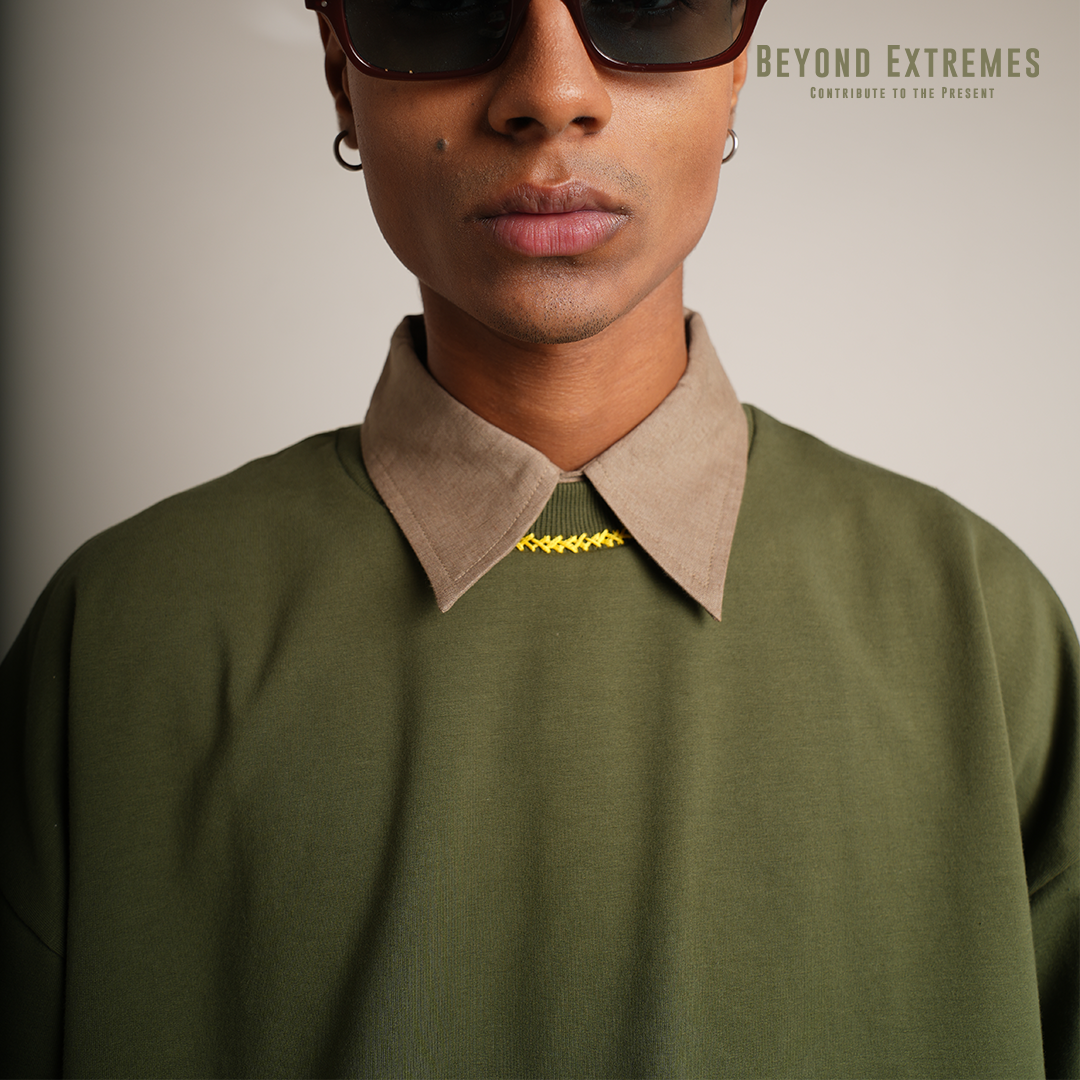 Kantha Basic T-shirt in Military Green [Unisex]