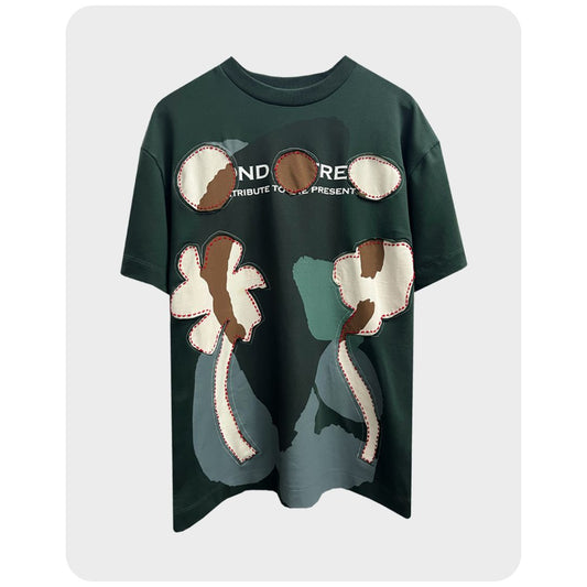 Flower Patched T-shirt 1*1 [SIze S]