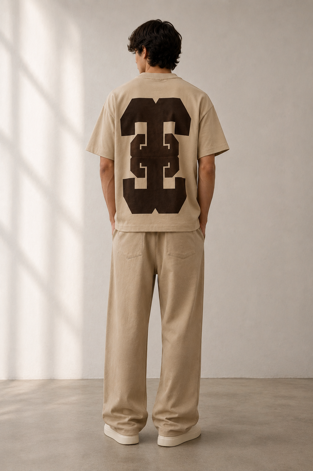 Patch Effect T-shirt in Cream [Unisex]