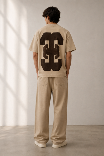 Patch Effect T-shirt in Cream [Unisex]