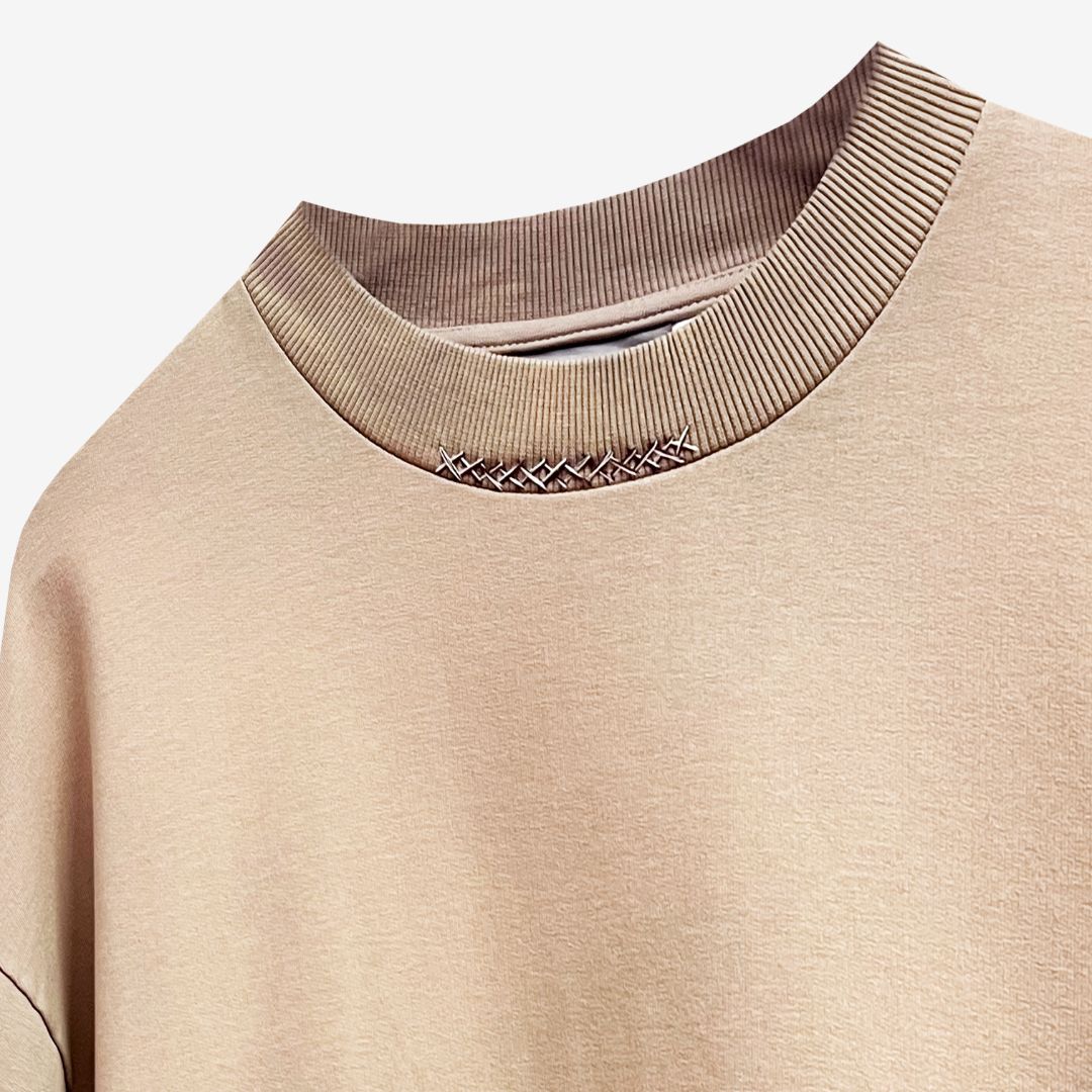 Kantha Long Sleeve T-shirt in Dusty Pink [Unisex]