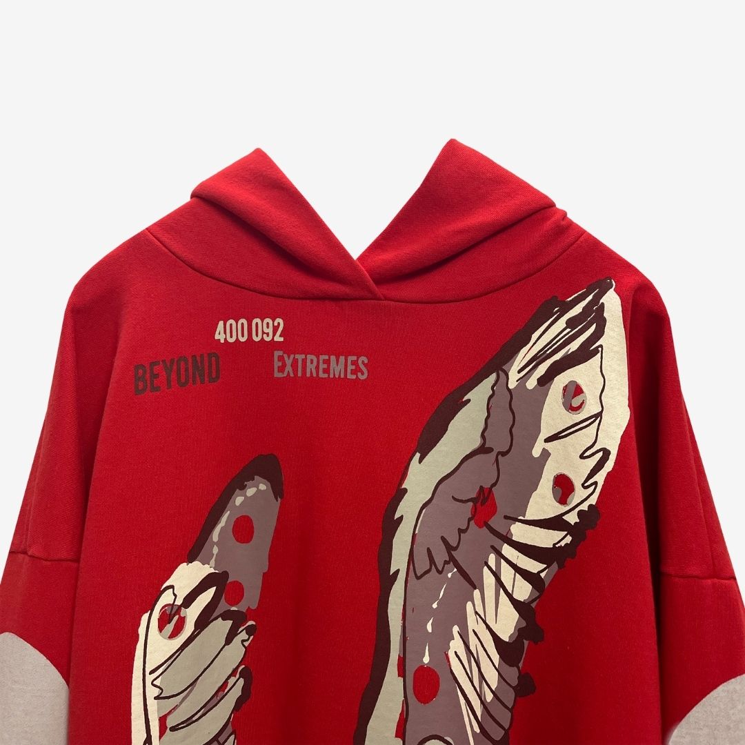 Buy Red Oversize Unisex 120 years Hoodie Beyond Extremes Contribute To The Present