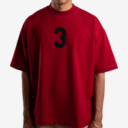 3 T-shirt in Burgundy [Unisex]