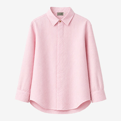 Beach Shirt in Pink Stripes [Unisex]