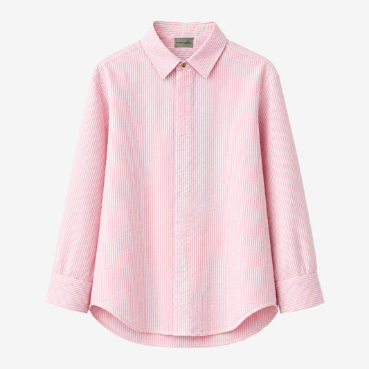 Beach Shirt in Pink Stripes [Unisex]