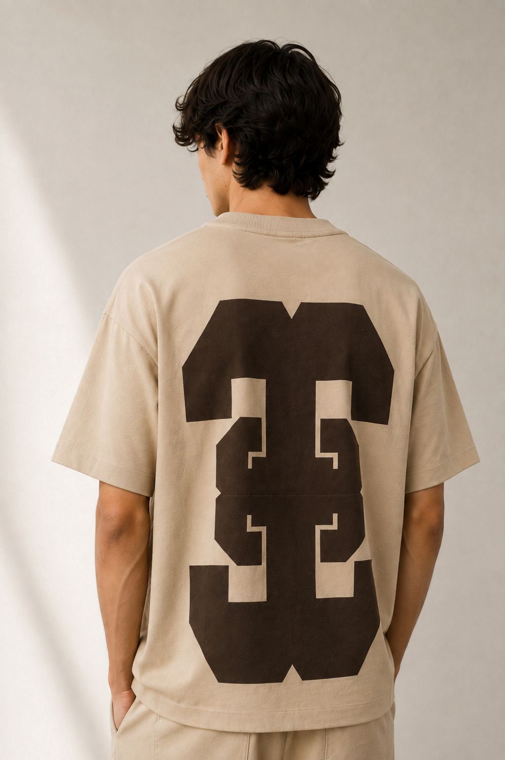 Patch Effect T-shirt in Cream [Unisex]
