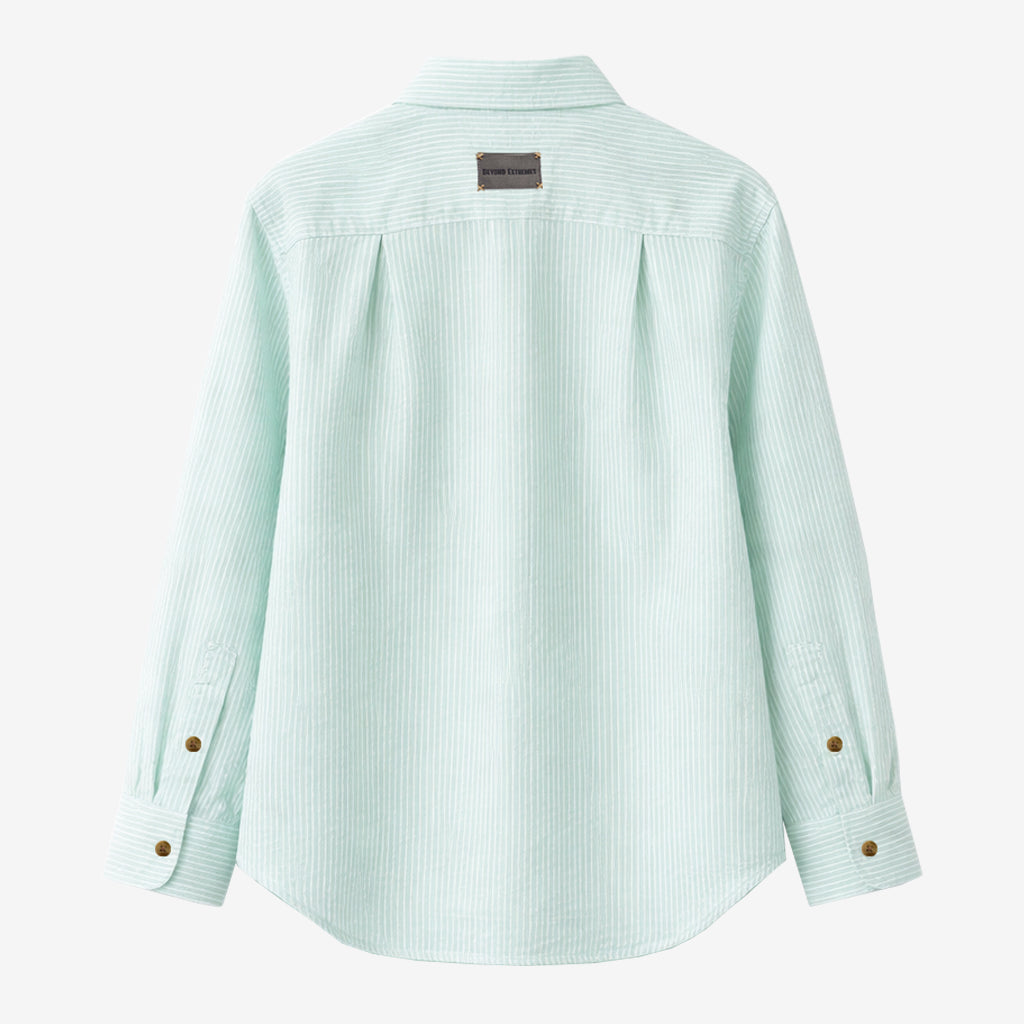 Beach Shirt in Green Stripes [Unisex]