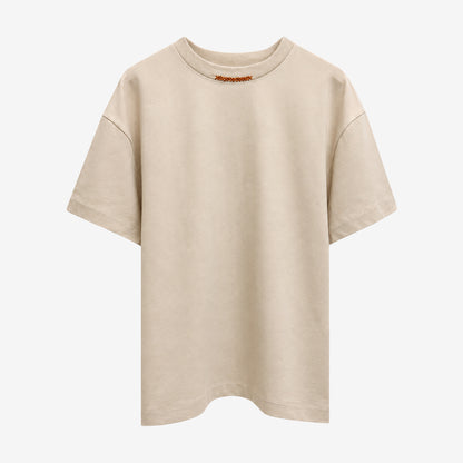 Patch Effect T-shirt in Cream [Unisex]