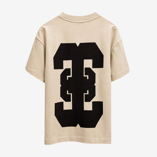 Patch Effect T-shirt in Cream [Unisex]