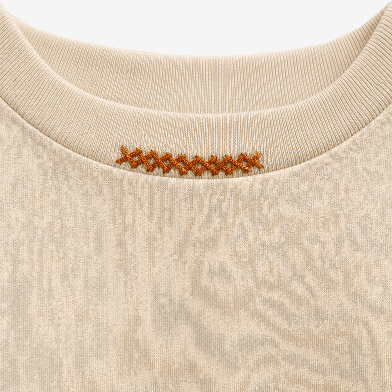 Patch Effect T-shirt in Cream [Unisex]