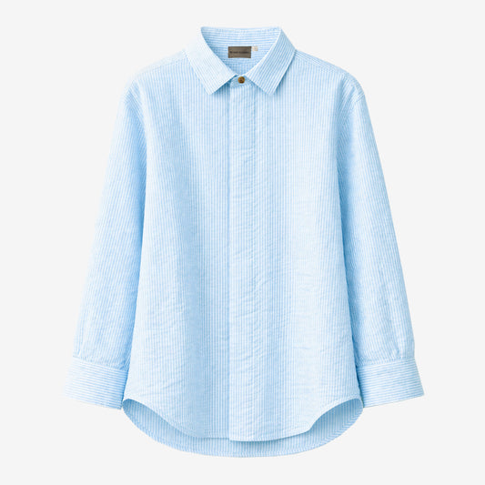 Beach Shirt in Blue Stripes [Unisex]