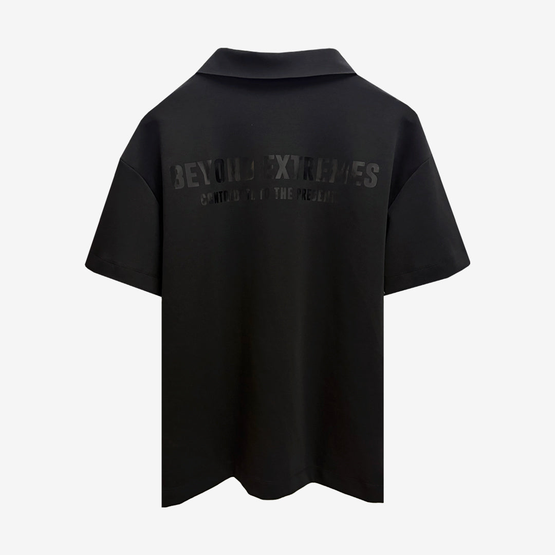 Kantha Polo T-shirt in Black [Unisex]