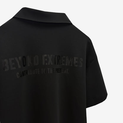 Kantha Polo T-shirt in Black [Unisex]