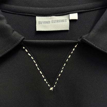 Kantha Polo T-shirt in Black [Unisex]