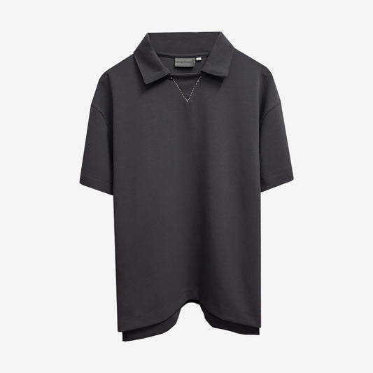 Kantha Polo T-shirt in Grey [Unisex]