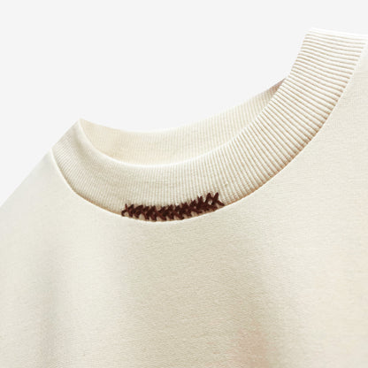 Kantha Basic T-shirt in Off White [Unisex]